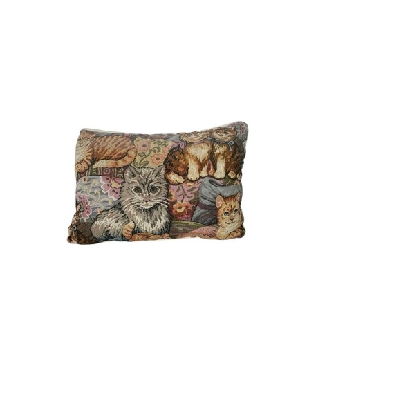Tapestry Cat Cats Decorative Throw Pillow 16” X 11” Cat Lover- Fast Shipping - Picture 5 of 12